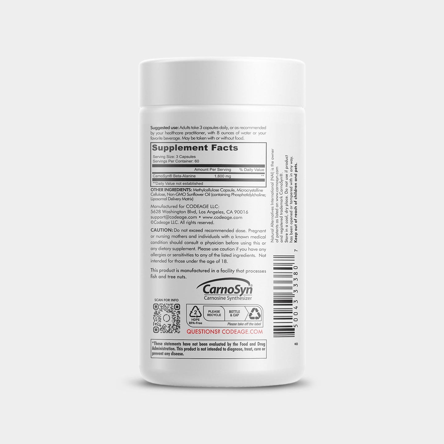 Codeage Beta - Alanine+ Carnosyn&reg; Enhanced Absorption Supplement - Bodybuilding.com