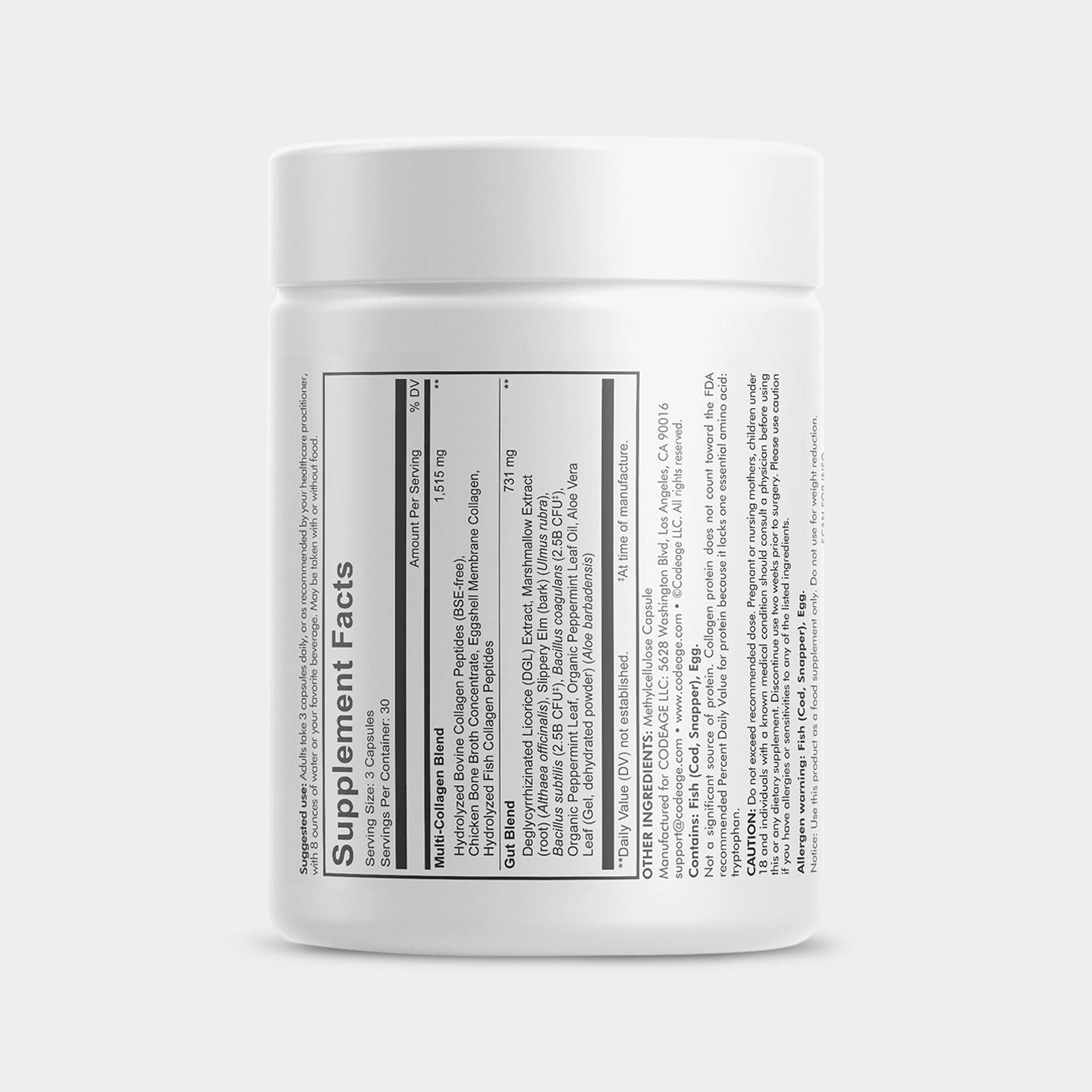 Codeage Multi Collagen Capsules + Gut Health Blend - Bodybuilding.com