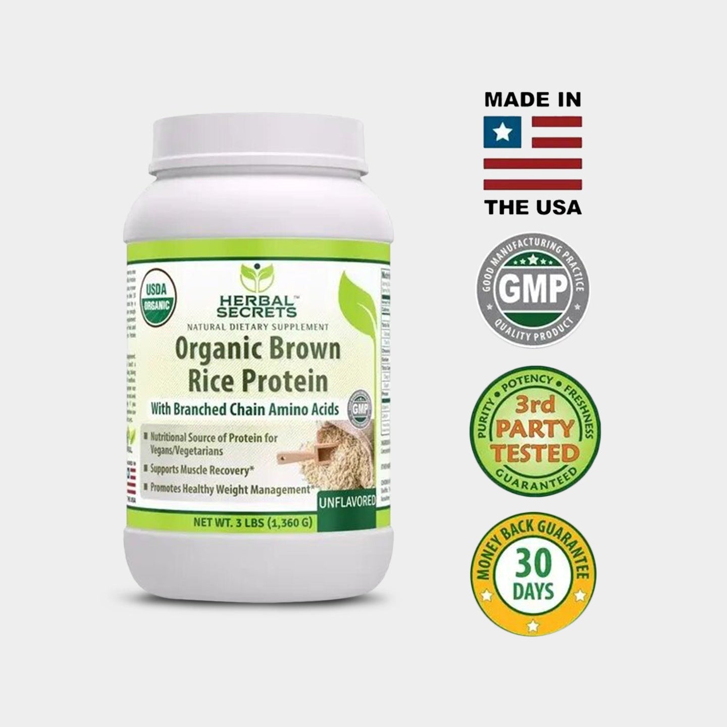 Herbal Secrets Organic Brown Rice Protein - Bodybuilding.com