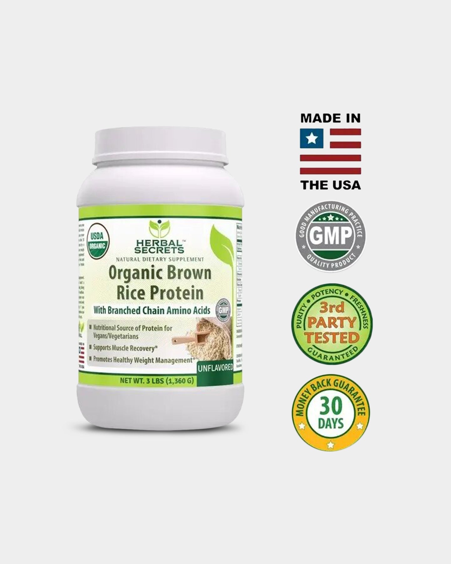 Herbal Secrets Organic Brown Rice Protein - Bodybuilding.com