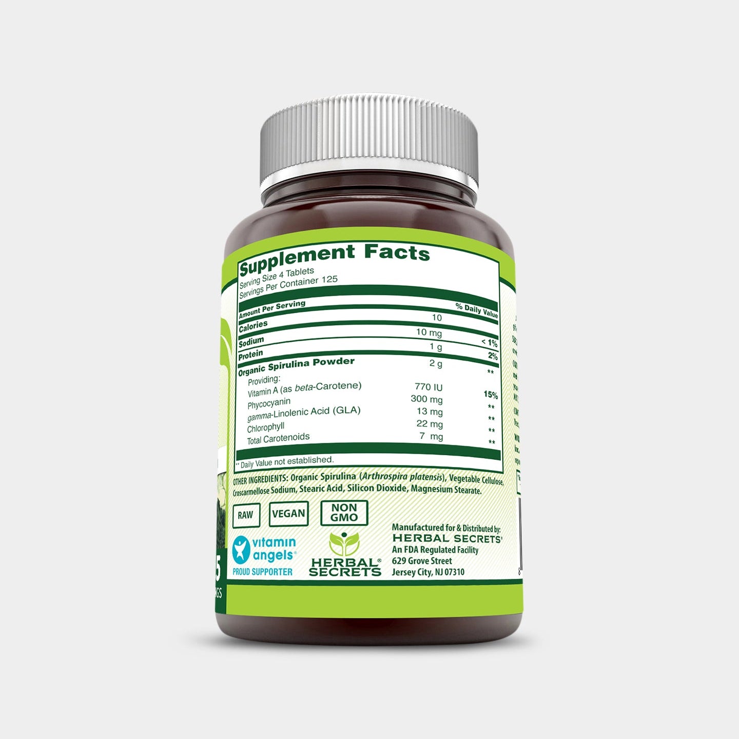 Herbal Secrets Organic Spirulina 500mg - Bodybuilding.com