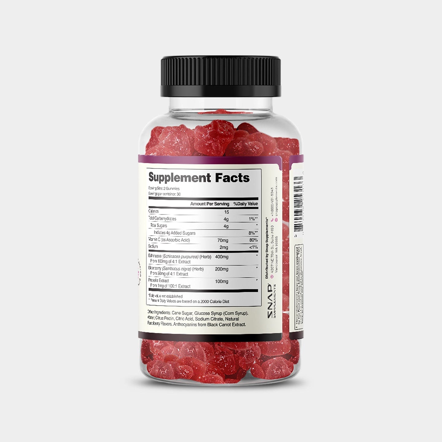 SNAP Supplements Immune Booster - Elderberry Gummies - Bodybuilding.com