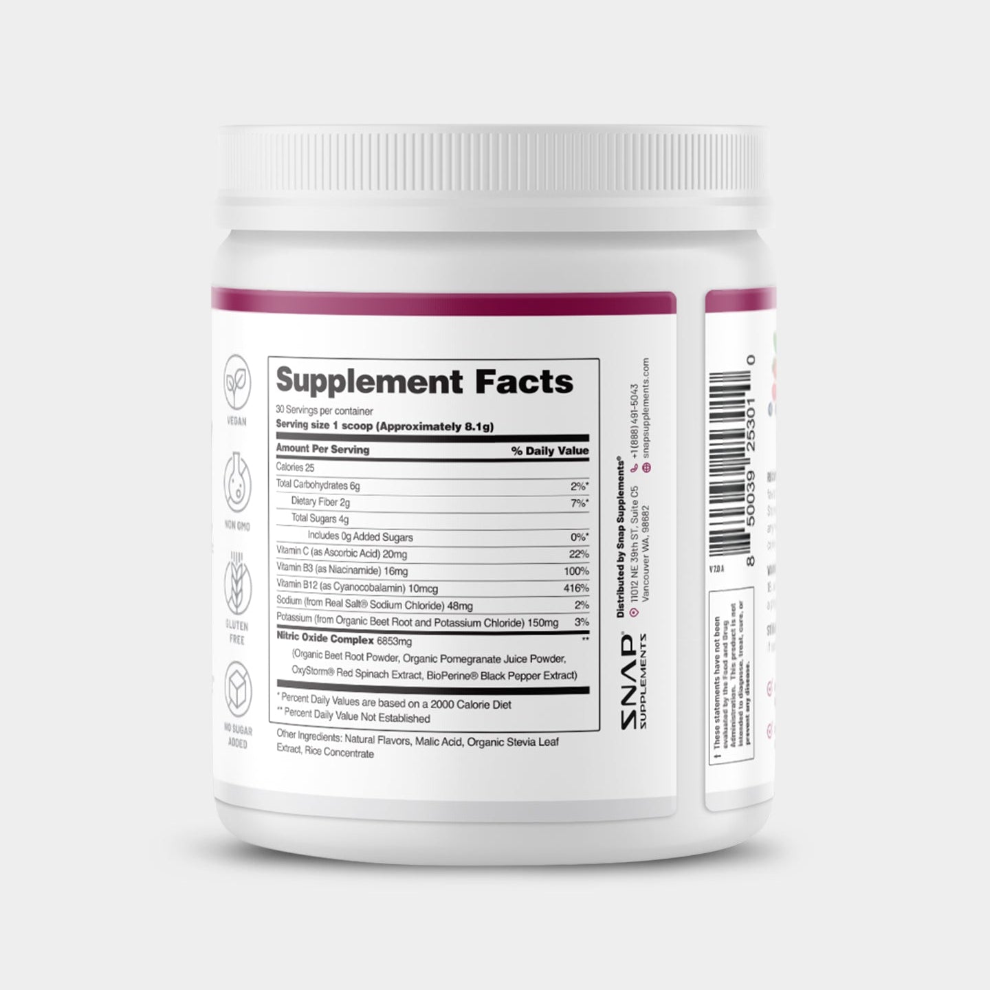 SNAP Supplements Nitric Oxide Organic Beets - Bodybuilding.com