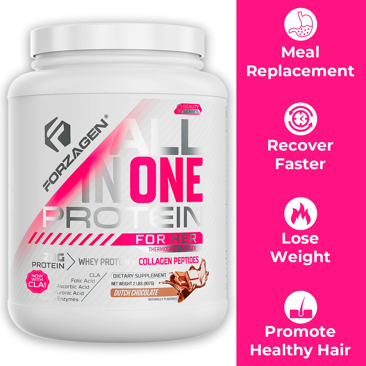 Forzagen All in One Protein for Her, Dutch Chocolate, 2 Lbs A4